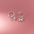 thumbnail image 5 of Sterling Silver Butterfly Earrings Hoop for Women Teens Small Butterfly Hoop Earrings Huggie Drop, 5 of 9