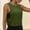 A_ Army Green, variant on Women Solid Crew Neck Side Hollow Out Athletic Cropped Sleeveless Tank Breathable Stretch Material For Post Gym Errands Casual Top Gray S