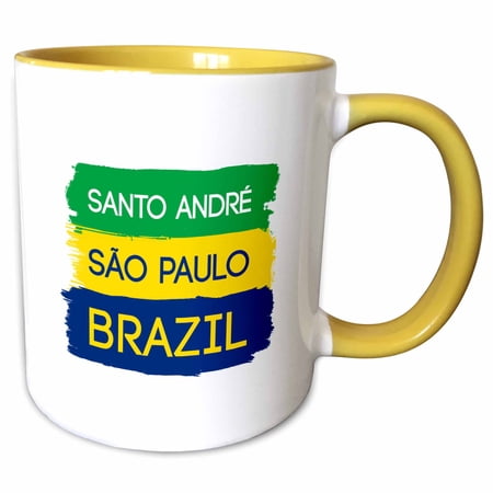 Santo Andre, Sao Paulo, national colors patriot Brazil home town 11oz Two-Tone Yellow Mug mug-311960-8