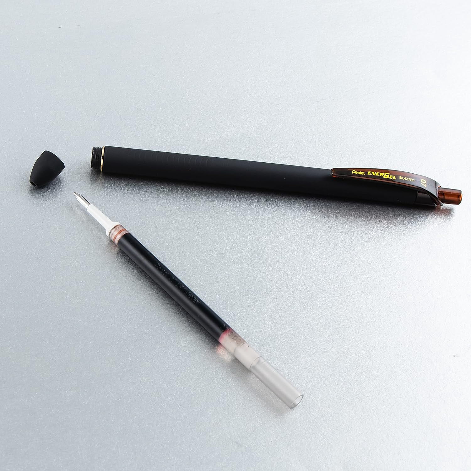 Pentel EnerGel Kuro Liquid Gel Pen, (0.7mm) Medium line, Brown Ink, 12 Pack (BL437R1-E) Brown 12 Pack