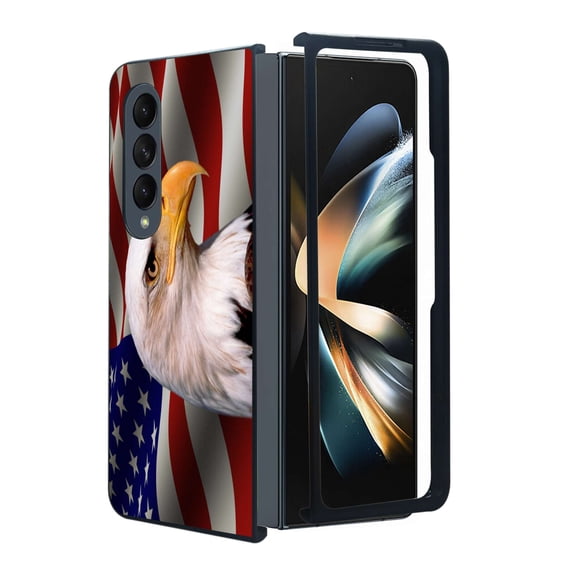 ANJ+ Protective Snap-On Design Printed Case Compatible with Samsung Galaxy Z Fold 4 - American Eagle 2