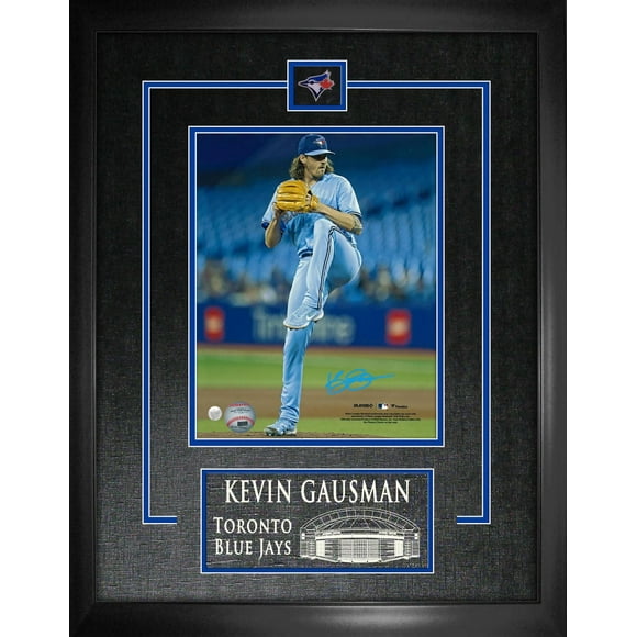 Kevin Gausman Photo Dédicacée 8x10 Encadrée Toronto Blue Jays Bleu Clair Debout