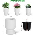 thumbnail image 2 of Kojooin 14.2" Planters Set of 2 – Self Watering Flower Pots with Drainage Holes & Water Level Monitor for Patio, Home, Office, Porch, Living Room, 2 of 9