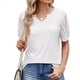 thumbnail image 1 of Camisetas Casuales de Cuello en V para Mujer, Blusas de Encaje de Corta con Dobladillo Curvo, Corte Holgado. XXL, 1 of 10