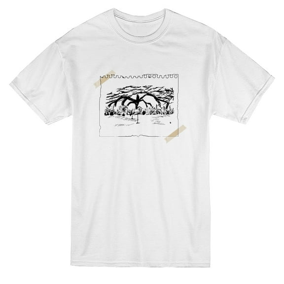 Tree Drawing Sheet Graphic Men White T-Shirt, Male x-Large