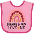 thumbnail image 3 of Inktastic Grammy and Papa Love Me Granddaughter Rainbow Girls Baby Bib, 3 of 4