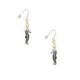 thumbnail image 2 of Delight Jewelry Silvertone Antiqued Seahorse Gold Tone Infinity French Earrings, 2 of 4