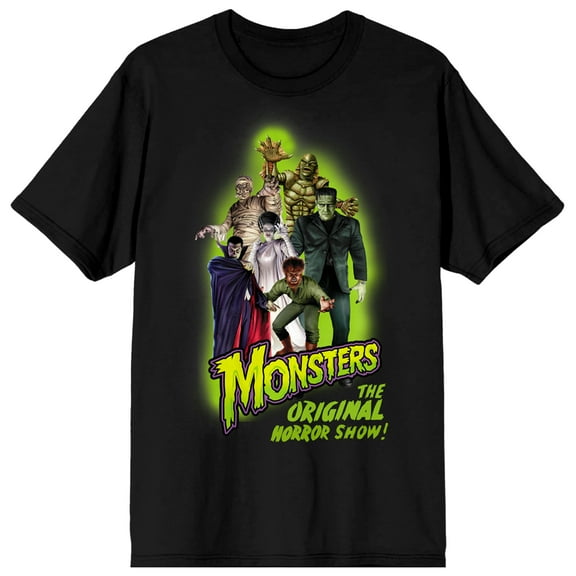 Universal Monsters Group Shot Crew Neck Short Sleeve Women's Black T-shirt-5XL
