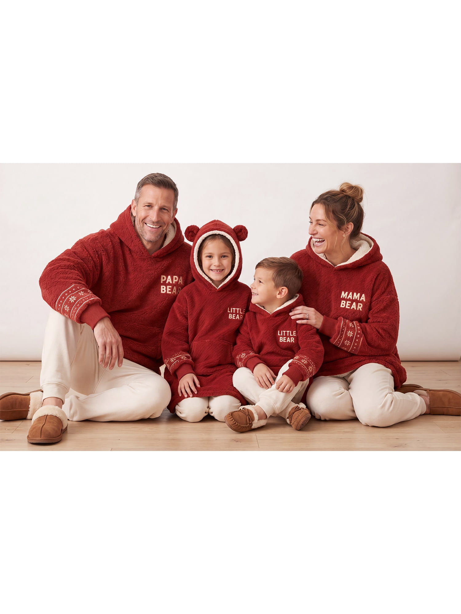 Dearfoams Papa Bear Fleece Hooded Pullover, S-XL