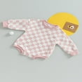 thumbnail image 3 of PENGXIANG Bébé Garçon Filles Manches Longues Damier Imprimé Sweat-Shirt Rompers Combinaison Vêtements, 3 of 7