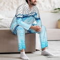 thumbnail image 7 of Naloa Crystal Clear Water Splash Men’s Pajamas Set - Long Sleeve Button Down Sleep Shirt and Pajama Bottoms Sleepwear Set-XX-Large, 7 of 7
