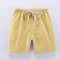 thumbnail image 6 of Odeerbi 2-13 Years Kids Boys Girls 2 PCS Summer Cotton Linen Shorts Workout Athletic Sports Shorts Solid Color Casual Drawstring Shorts, 6 of 8