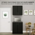 thumbnail image 3 of Prepac Elite Home Storage Black Base Cabinet with Melamine Countertop, 3 of 11