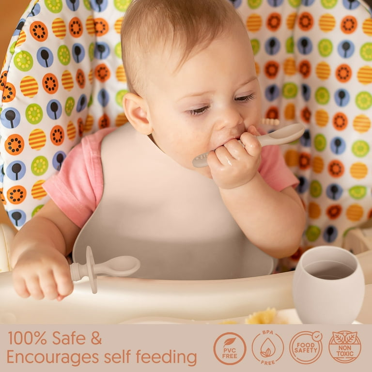 Sperric Silicone Baby Feeding Set - Infant Suction Bowls With Lids And  Spoons