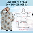 thumbnail image 4 of Oversized Wearable Blanket Hoodie,Blue Highland Cow Bucket Flower Pattern Sherpa Blanket Hoodie with Super Pockets,Super Warm Fuzzy Pullover for Women & Men, 4 of 6