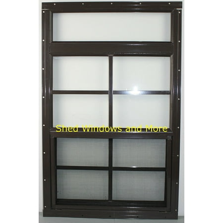 More View Playhouse Shed Window 12 x 24 Brown Flush Safety 