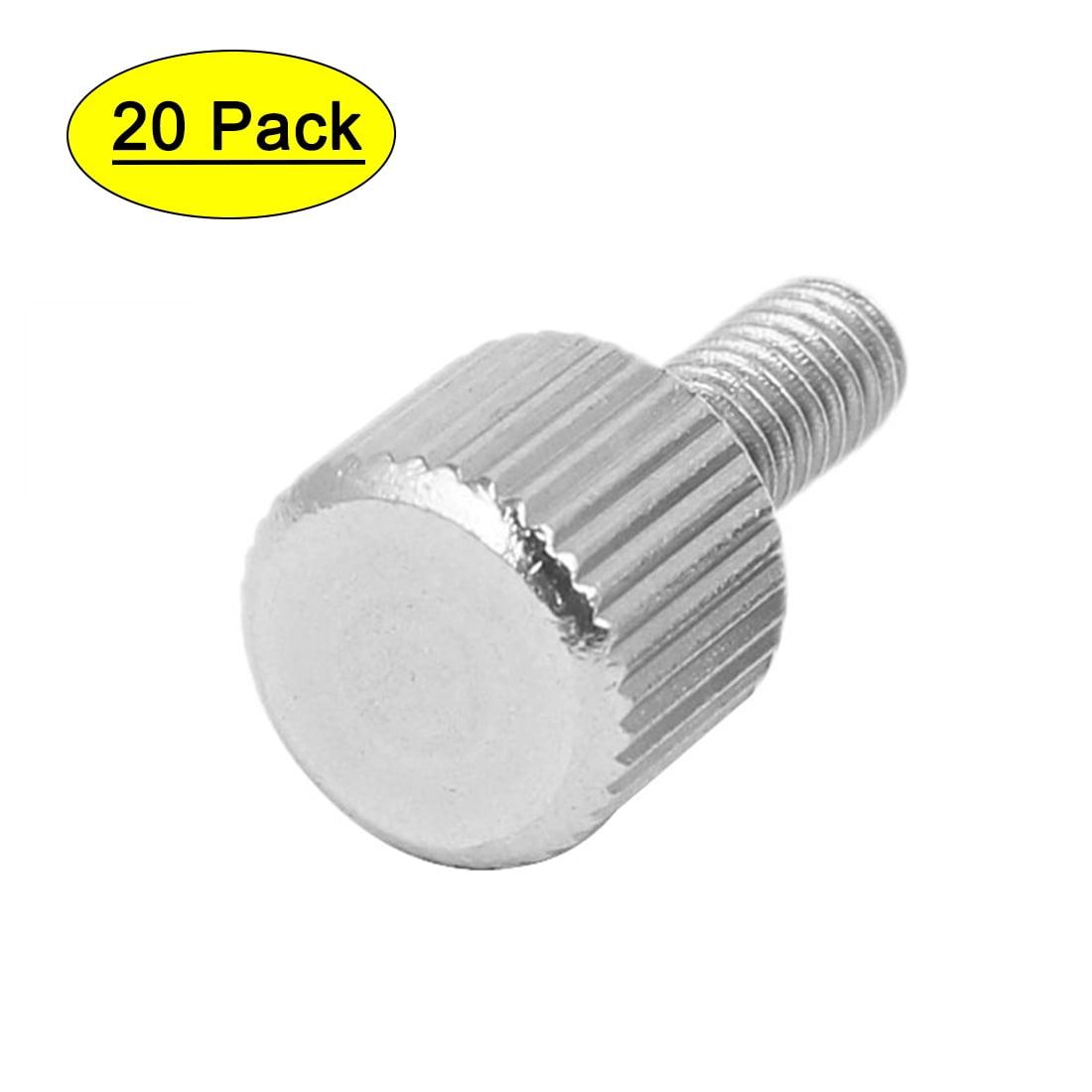 ZXHAO M4x15/64 inch Zincification Knurled Head Flat Point Round Thumb Screw 20pcs 
