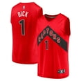 thumbnail image 1 of Men's #1 Gradey Dick Red Toronto Raptors Player Jersey Breathable Mesh Athletic Sleeveless T-shirt, 1 of 3