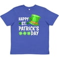 thumbnail image 3 of Inktastic Happy St. Patrick's Day Green Hat and Clovers Youth T-Shirt, 3 of 5