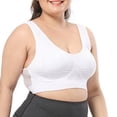 thumbnail image 4 of Xdegoge Front Closure Bras for Women Plus Size Mesh Side Panel Wireless Bralette Supportive Wide Straps Breathable Underwear for Daily Wear, 4 of 5
