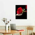 thumbnail image 2 of ONETECH Red Rose on Piano Modern Stretched and Framed Floral Giclee Canvas Prints Artwork Flowers Music Pictures Paintings on Canvas Wall Art for Bedroom Kitchen Home Decorations 16x20in, 2 of 4