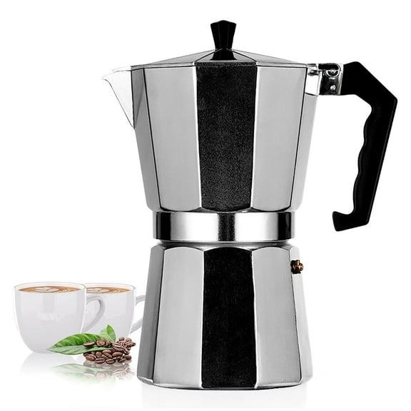 Classic Mocha Italian Style Aluminum Octagonal Coffee Maker, 150ml – Easy to Use & Quick Clean, Silver