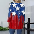 thumbnail image 4 of HAVUITYY Independence Day 3/4 Sleeve Sweaters for Womens, Plus Sized Fashion Flag Printed Crew-Neck Pullover, Women's Spring Going Out Tops for Gifts & Wear, 4 of 5