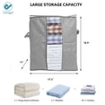 thumbnail image 3 of Deago 3 Pack Foldable Storage Bag, Large Capacity Clothes Organizers with Clear Window, Sturdy Zipper and Reinforced Handle for Comforters, Pillow, Blankets (Blue, 60L), 3 of 7