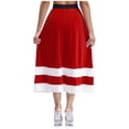 thumbnail image 4 of Sxiwei Women's Red Velvet Skirts for Christmas Mrs Santa Claus Costume High Waist A-Line Long Skirt Red 4XL, 4 of 6