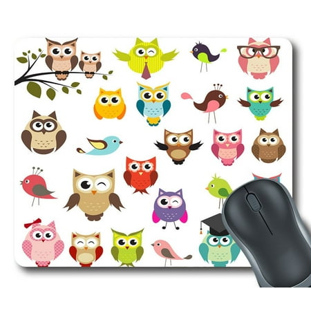 Owl And Mouse GCKG Art Owl Mouse Pad Personalized Unique Rectangle Gaming Mousepad 9.84