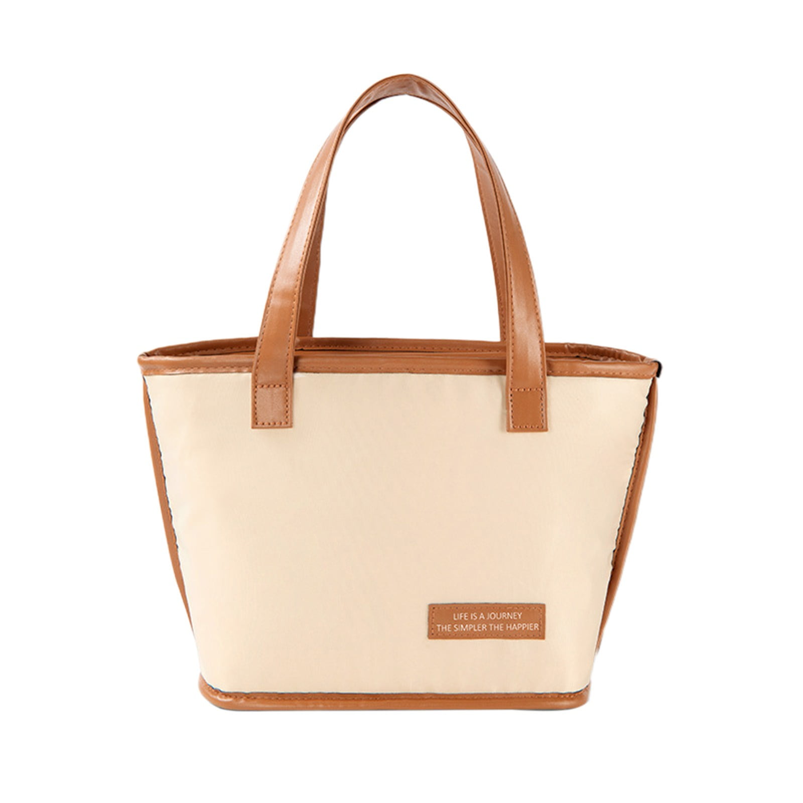 SCNOR Lunch Bag for Women and Men,Insulated Lunch Tote,Stitch Bento Bags,Brown