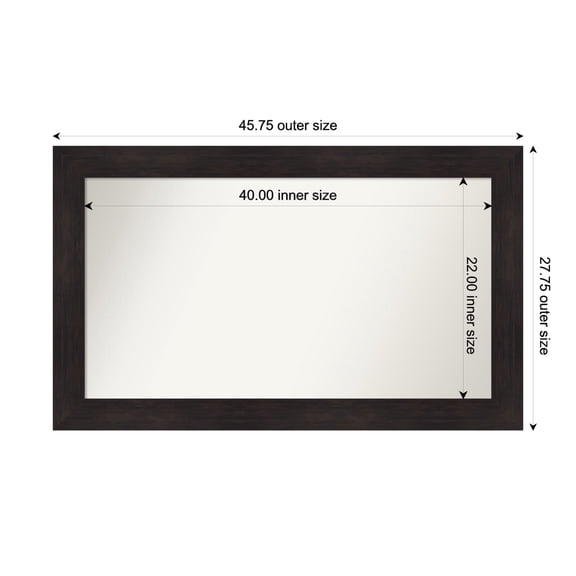 Amanti Art Custom Framed Wall and Bathroom Mirror (27.75 x 45.75 in.), Furniture Espresso Frame