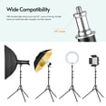 thumbnail image 4 of Photography Stand Stuido Light Tripod Stand Metal Ring Light Stand 200cm/ 78.7in Max. Height with 1/4 Inch Screw for Photography Studio Reflector Softbox LED Video Light Ring Light, 4 of 7