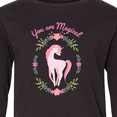 thumbnail image 4 of Inktastic You are Magical Pink and White Unicorn with Flowers Long Sleeve Youth T-Shirt, 4 of 5