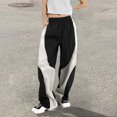 thumbnail image 4 of Pantalones colombianos Gibobby de mujer Pantalones casuales sueltos con correa de múltiples bolsillos para mujer Pantalones tejidos de ropa de trabajo recta de cintura Blanco S, 4 of 5