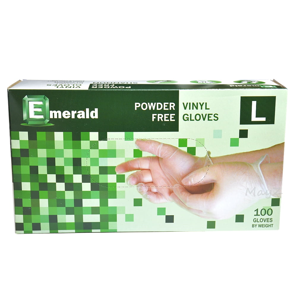 Box Emerlad® Powder Free Vinyl Gloves Medium 100 Gloves Business