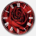 thumbnail image 2 of DesignArt Red Rose Petals with Rain Droplets Large Wall Clock, 2 of 4