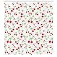 thumbnail image 2 of Ambesonne Cherry Shower Curtain, Simple Summer Fruit Pattern, 69"Wx84"L, Vermilion Lime Green, 2 of 2