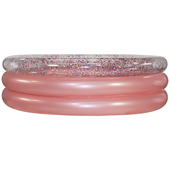 PoolCandy Inflatable Rose Gold Glitter 3 Ring Pool