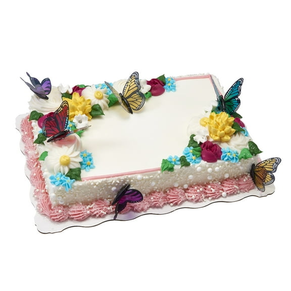 Fluttering Floral Sheet Cake