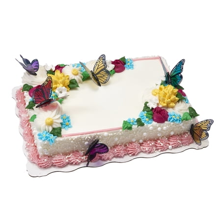 Fluttering Floral Sheet Cake