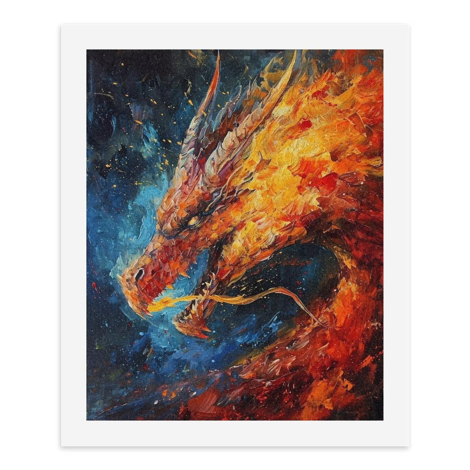 Paint by Numbers Kit for Adults, Fiery Dragon Vibrant Colors Artwork Paint by Numbers, Easy Paint by Numbers Kit for Adults Beginner, DIY Adult Paint by Number Kits on Canvas, Home Decor