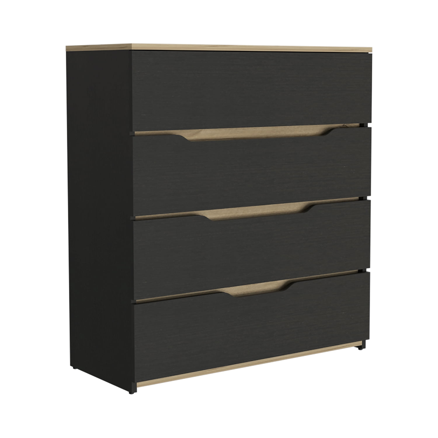 Kadyn Dresser Oboe, Chest of Drawers with Four Drawers, Black Nightstand for Living Room, Storage Cabinet Kadyn Dresser Oboe, Chest of Drawers with Four Drawers, Black Nightstand for Living Room, Storage Cabinet