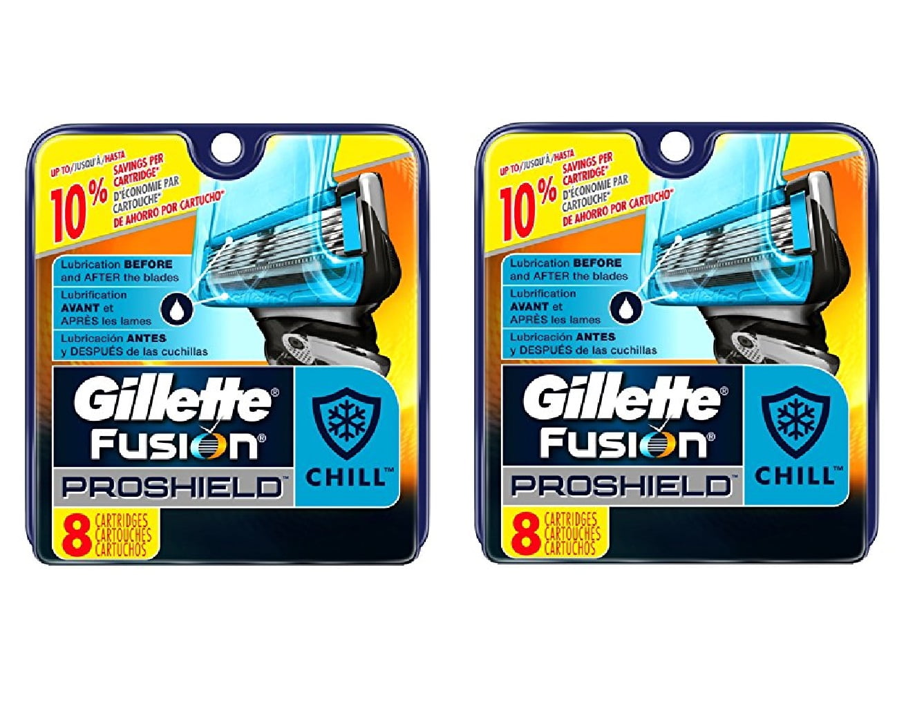 Gillette Fusion Proshield Chill Cartridges, 8 Ct (Pack of 2)