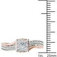 thumbnail image 4 of 1/2 Carat T.W. Diamond Pink Two-Tone Bypass Cluster 10kt White Gold Engagement Ring, 4 of 5