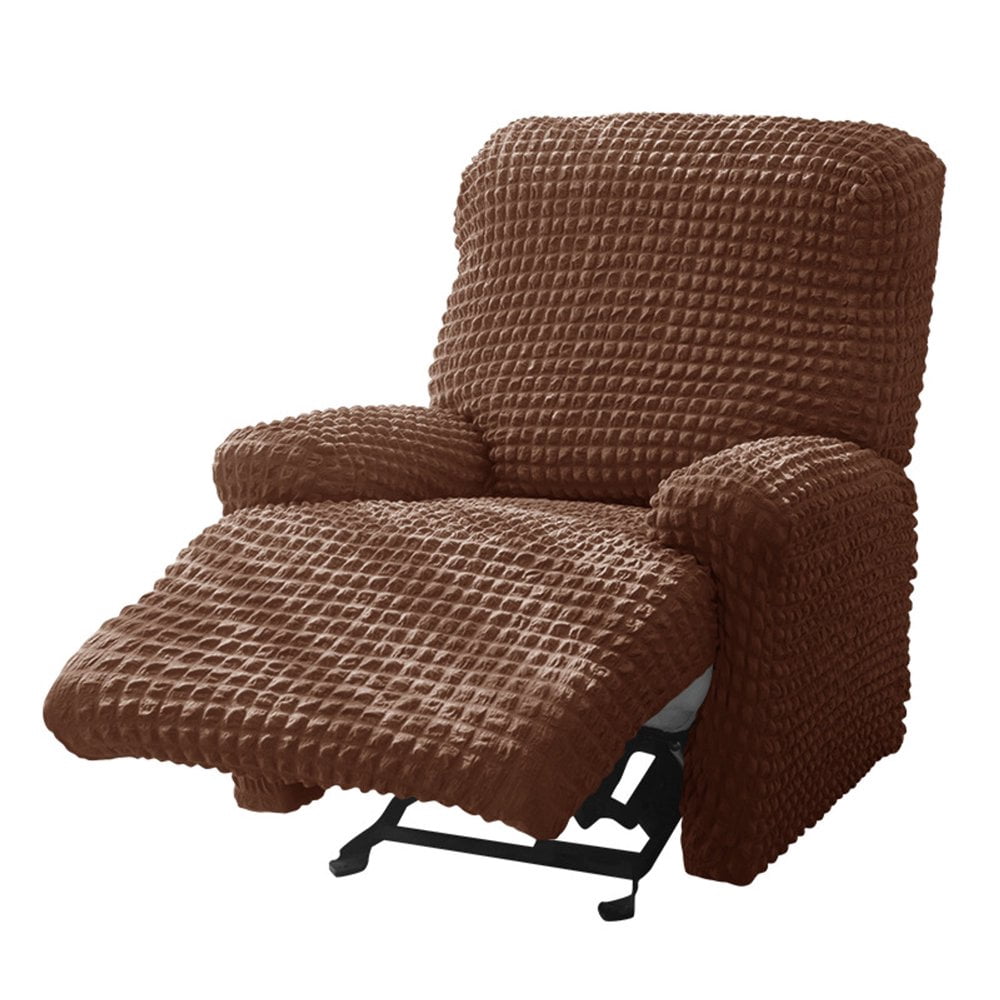 Lot De 4 Housses Extensibles Pour Canapé Relax - Jacquard Polyester - Couleur Gris - Protection Anti-Taches