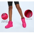 thumbnail image 5 of LUCKY STEP Fashion Hook and Loop High Top Sneakers Casual Walking Shoes,Hot Pink,Womens, 5 of 10