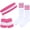 Striped Pink/White/Pink, variant on 5 Pieces Sweatbands Striped Socks Set Sports Headband Wristbands High Tube Socks 80s Accessories Costumes