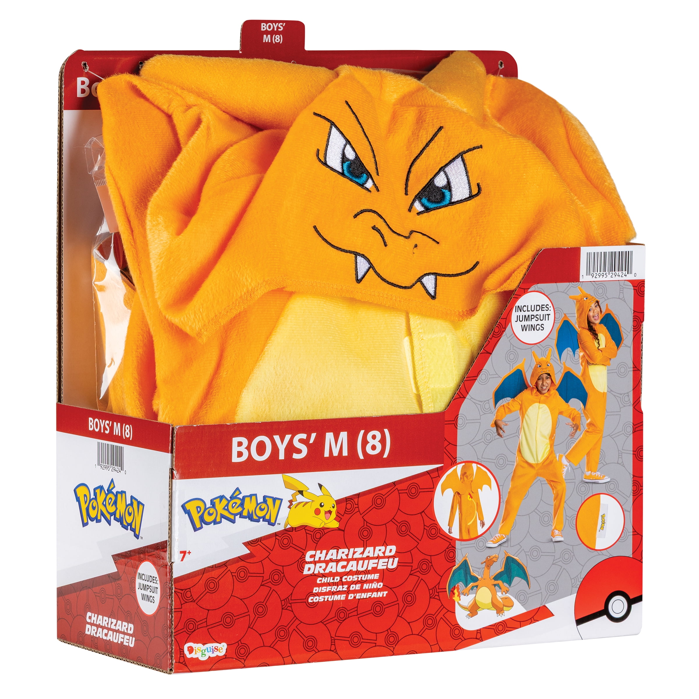 Pokémon Charizard Halloween Costume for Children, Boys Size M (8), by Disguise