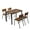 Brown, variant on 5 Piece Dining Table Set, Wood Kitchen Table Set with 4 Chairs, Compact Space Dining Room Set, High Backrest Dining Table and Chairs Set for Kitchen, Bar, Breakfast Nook